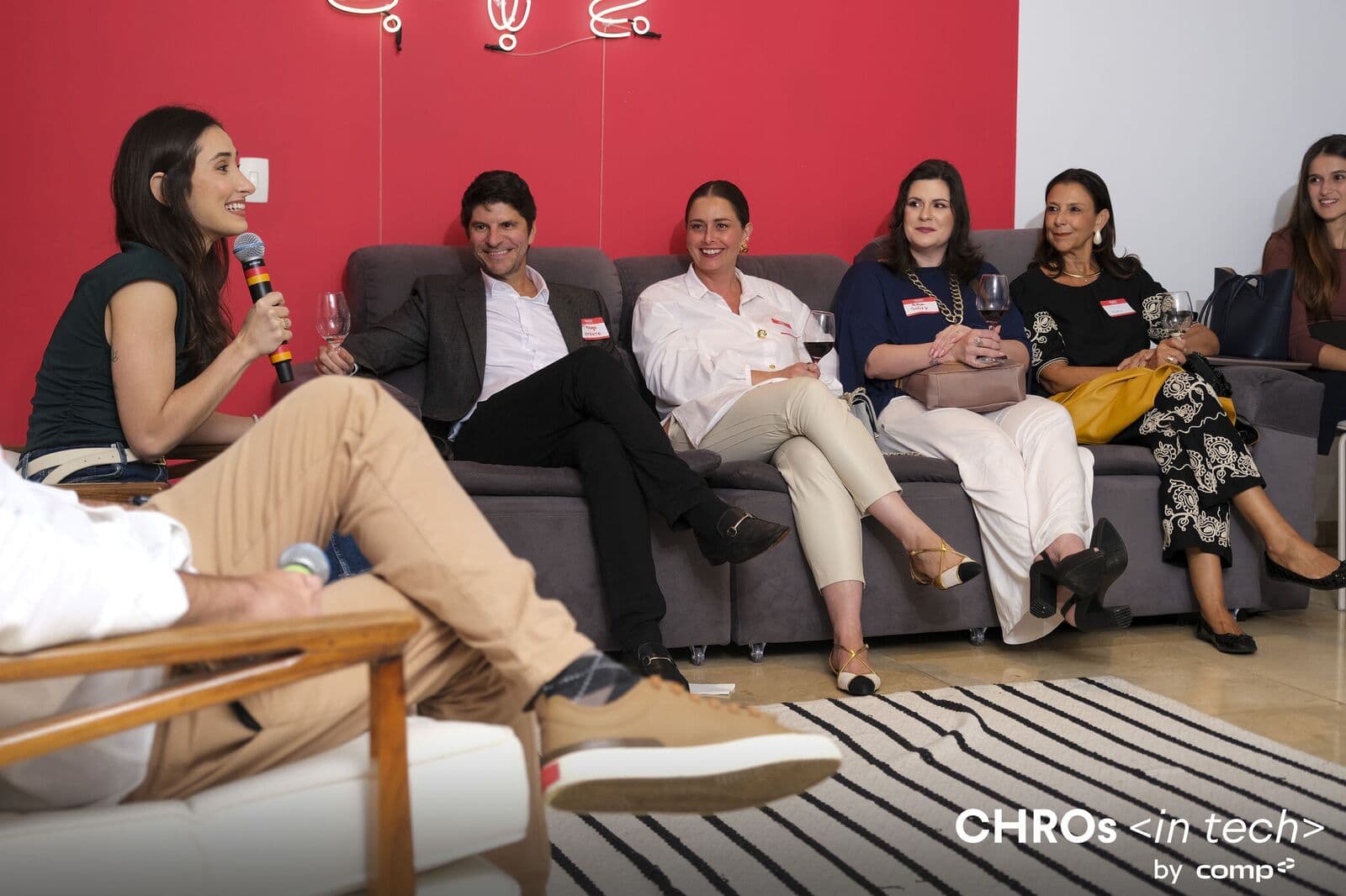 Couch panel with the gathering's participants