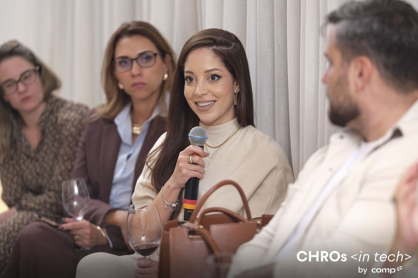 Participant asking a question on the microphone